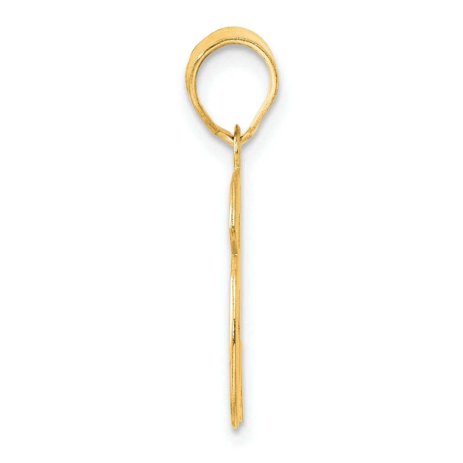 14k Yellow Gold Polished Etched Finish Number 36 Charm Pendant
