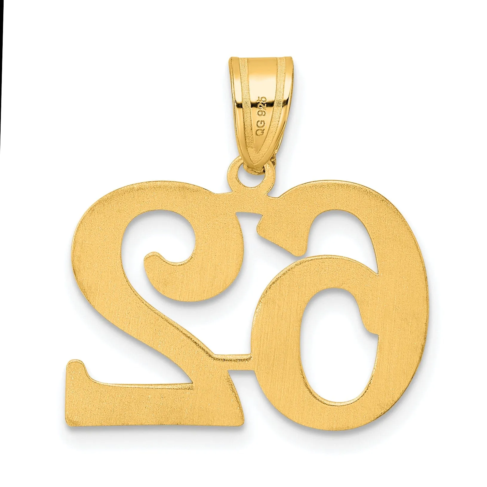 14k Yellow Gold Polished Finish Number 62 Charm Pendant