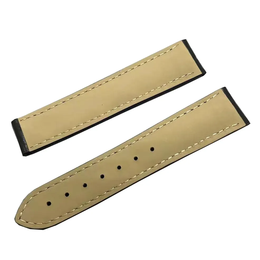 20mm, 21mm, 22mm Dark Brown Alligator Leather Watch Strap For Omega