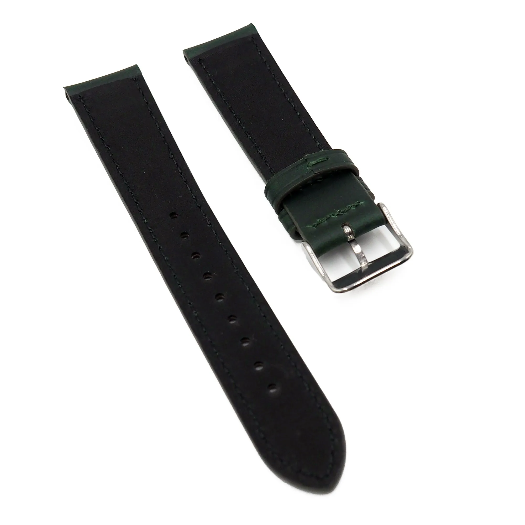 20mm Dark Green Bridle Leather Watch Strap