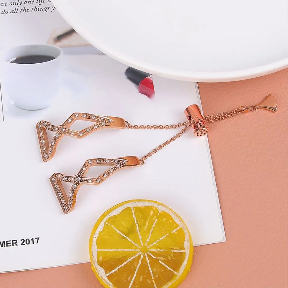 22mm Samsung Galaxy Watch 3 (45mm) / Watch (46mm) rhinestone décor stainless steel watch strap - Rose Gold
