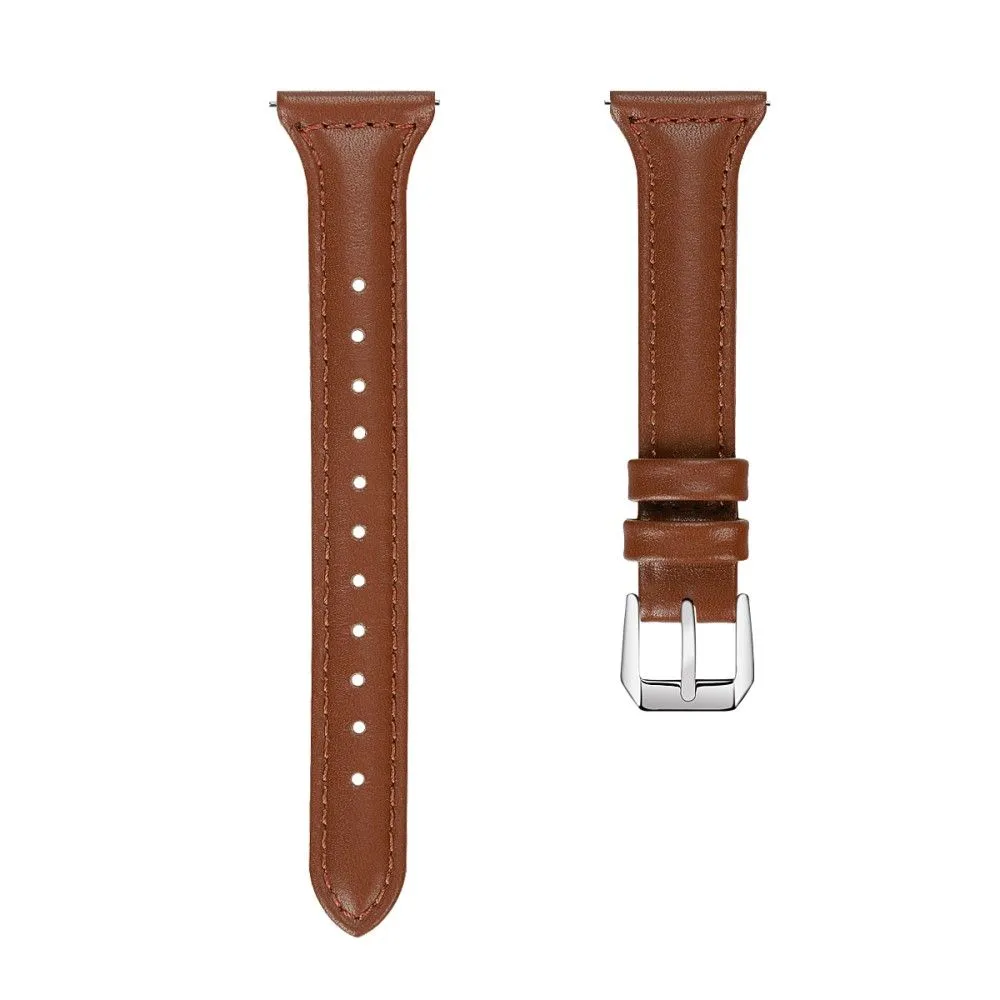 22mm Universal simple genuine leather watch strap with - Brown