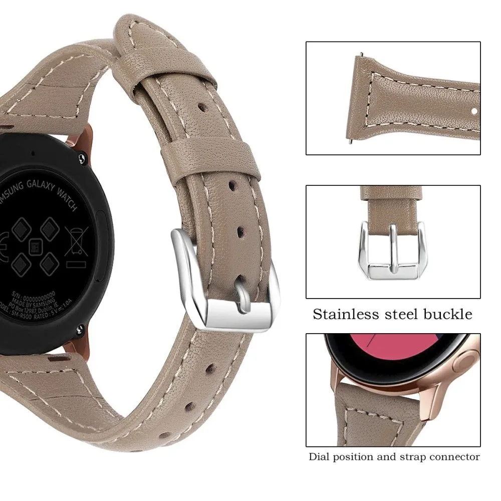 22mm Universal simple genuine leather watch strap with - Grey