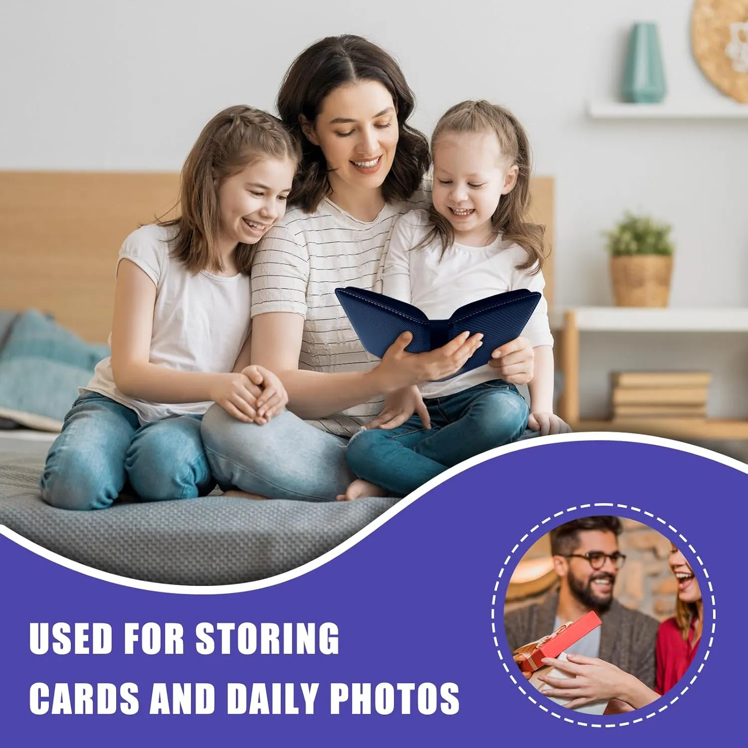 4 Pocket Card Binder, PU Leather Trading Card Binder, 400 Pockets Trading Card Album, Waterproof Zipper Card Collection Folder, Portable Card Album for Board, Sport and Game Cards, Dark Blue