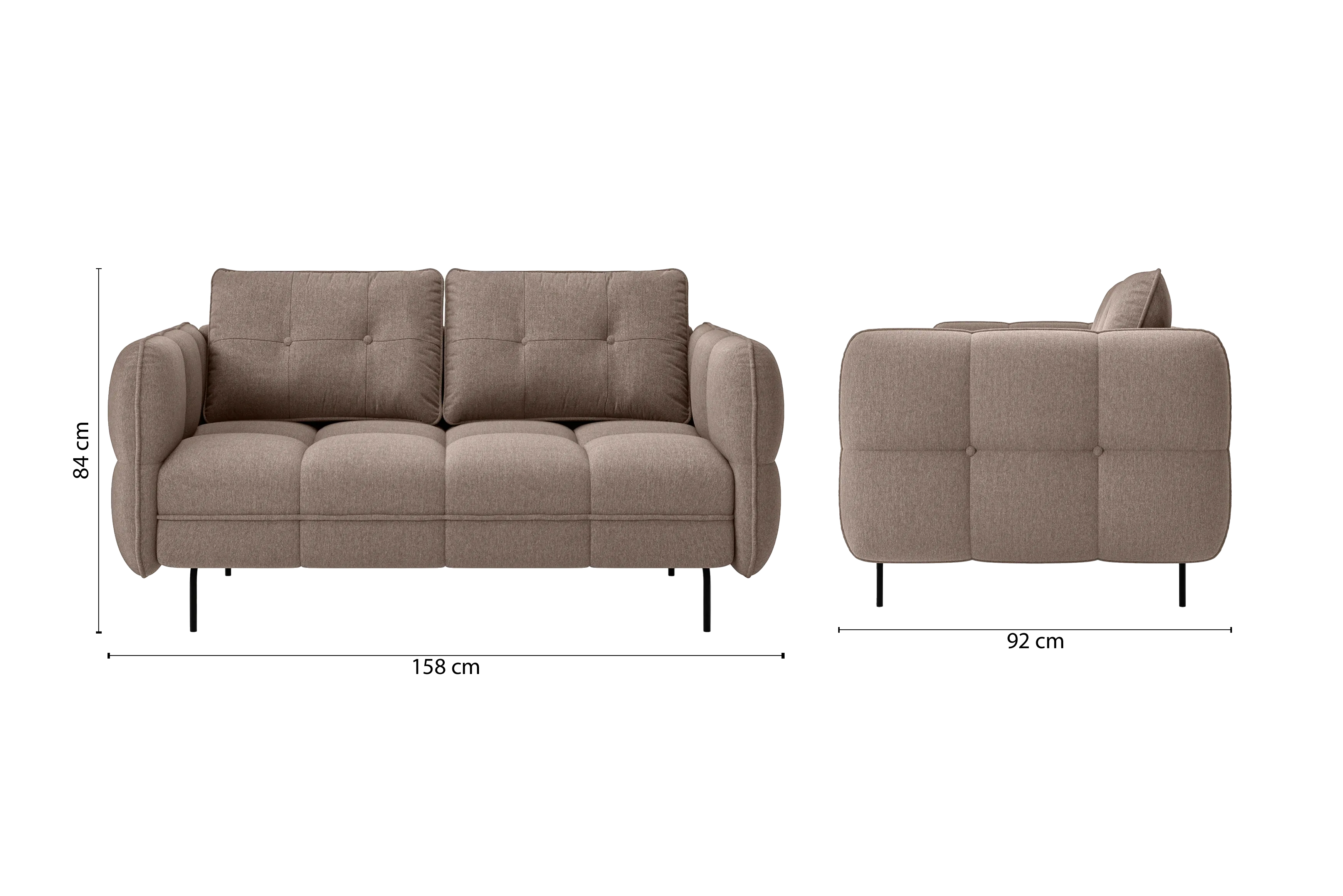 Anzio 2 Seater Sofa Caramel Linen Fabric