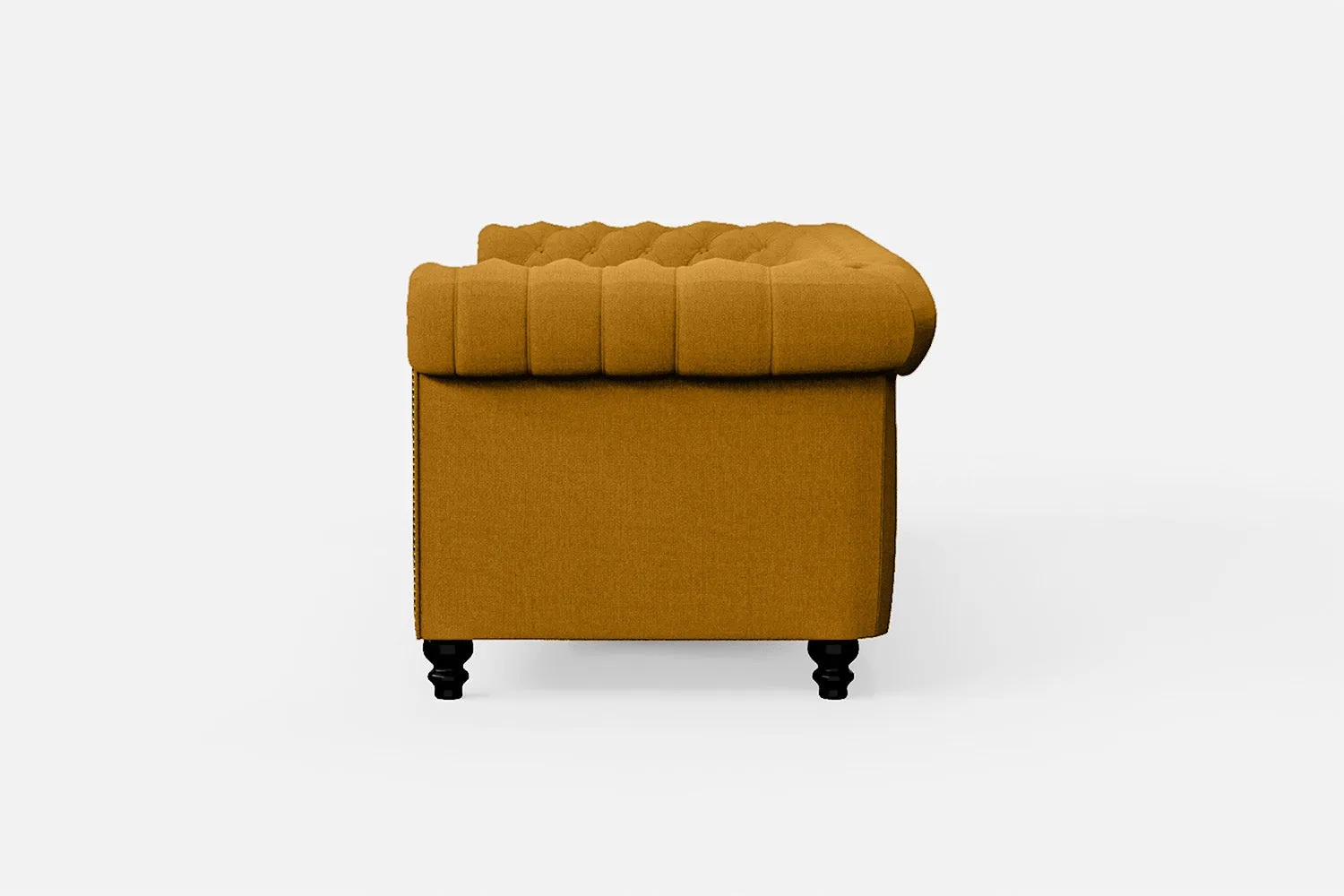 Aversa 3 Seater Sofa Yellow Linen Fabric