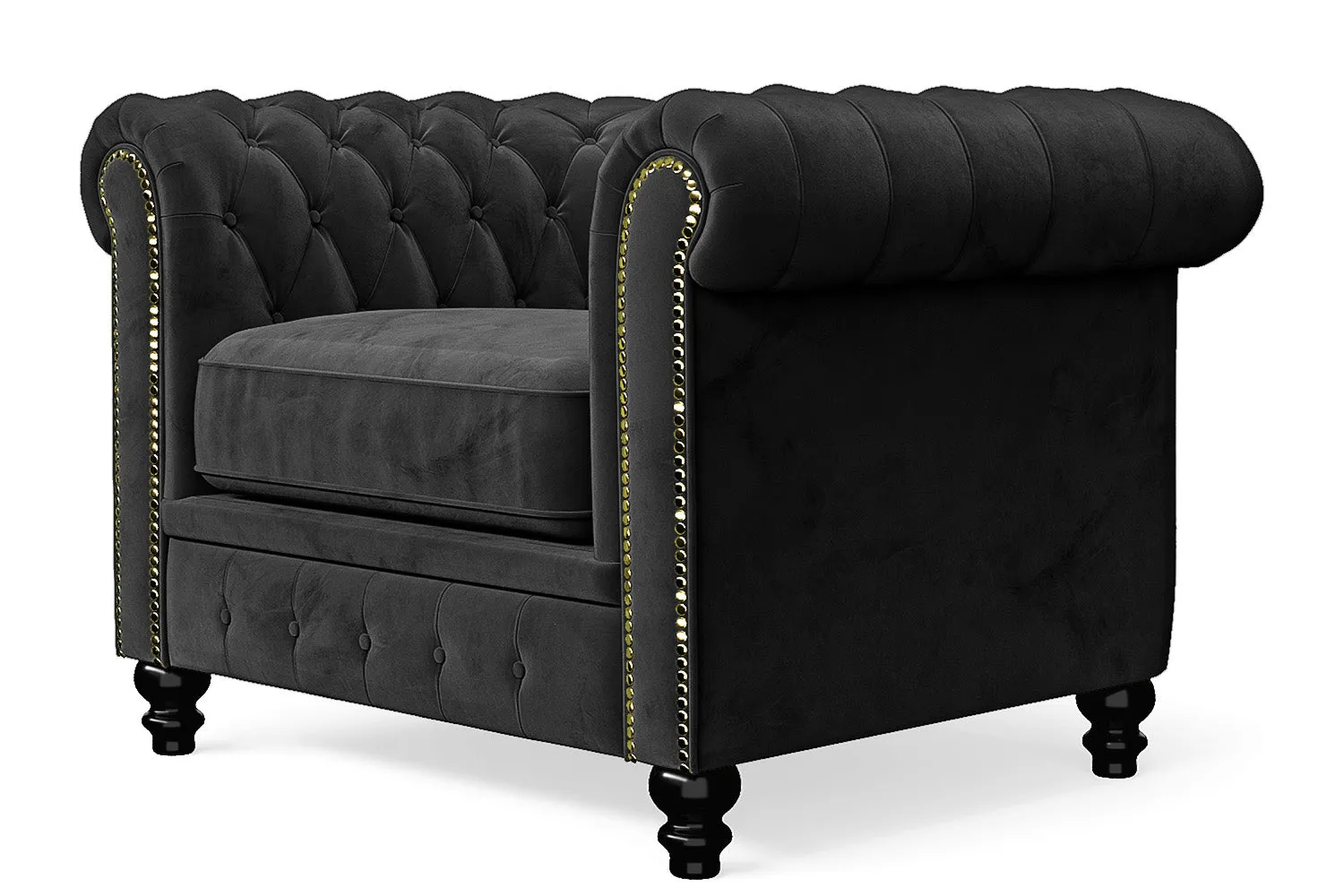 Aversa Armchair Black Velvet