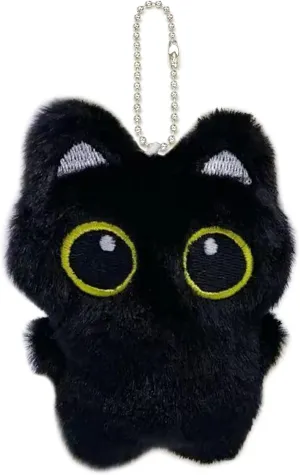 Black Cat Bag Charm, Cute Cat Plush Keychain, Black Cat Gifts for Handbags Backpacks Purse Keychain Accessories Charm Cat Lover Gifts