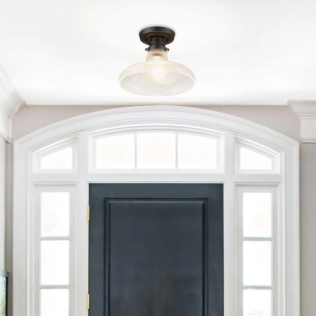 Clary 10 in. Semi flush Mount Light Matte Black Finish