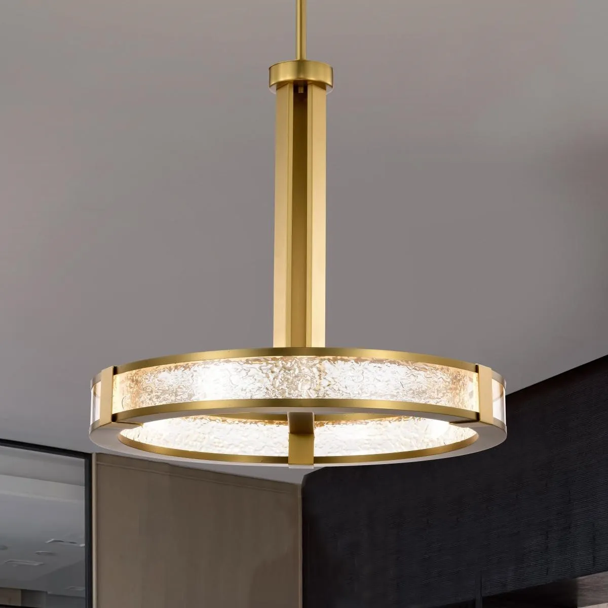Darrow 24" LED Pendant Light, Vintage Brass Finish