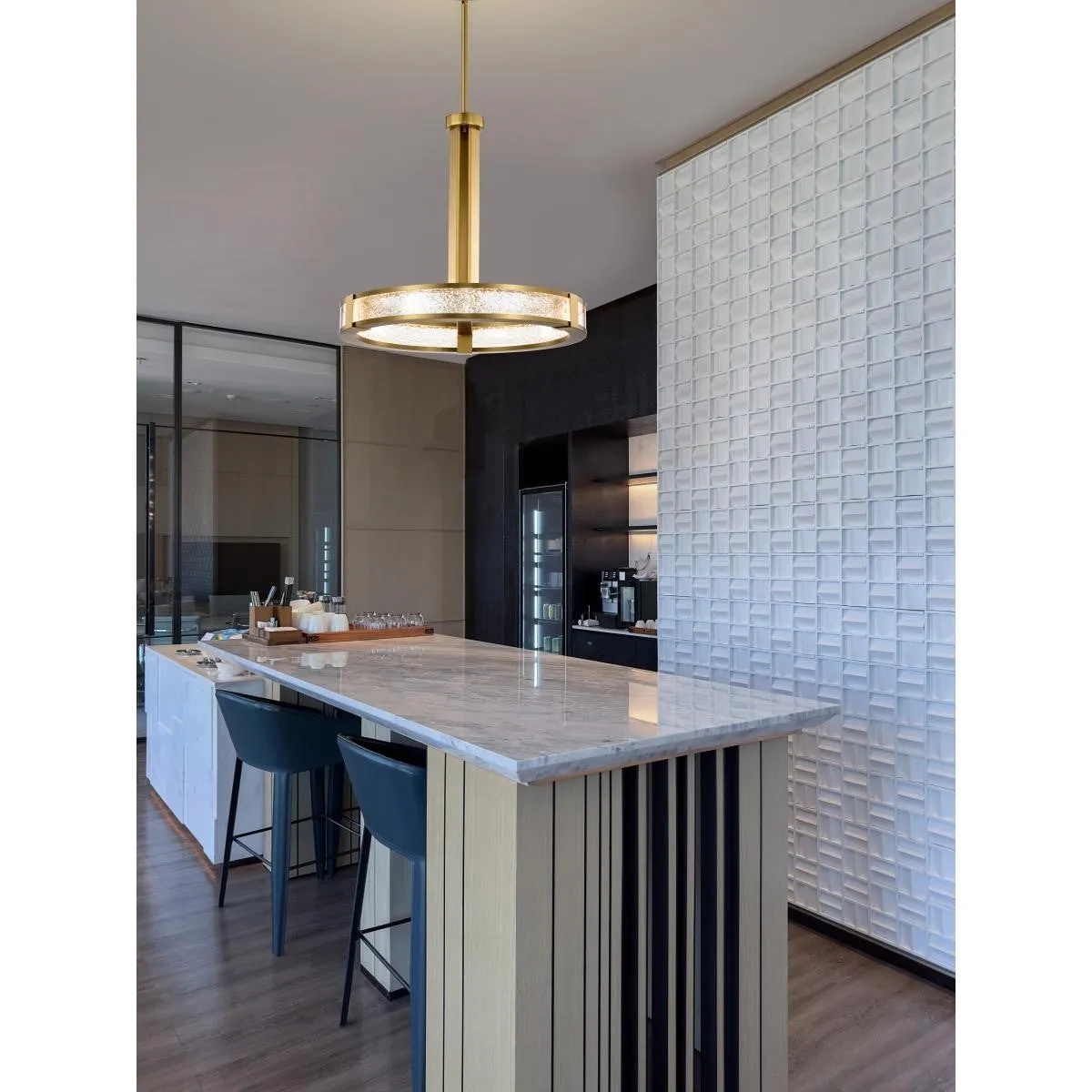 Darrow 24" LED Pendant Light, Vintage Brass Finish
