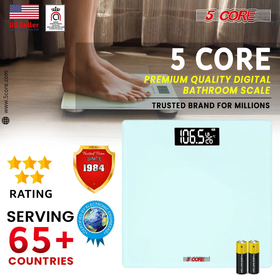 Digital Bathroom Scale - Precision Body Weight Weighing, Step-On Technology, 400 lbs. Capacity