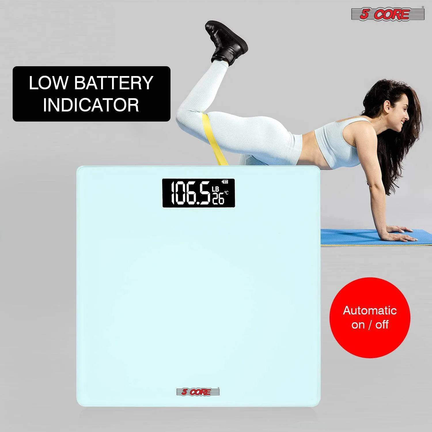 Digital Bathroom Scale - Precision Body Weight Weighing, Step-On Technology, 400 lbs. Capacity