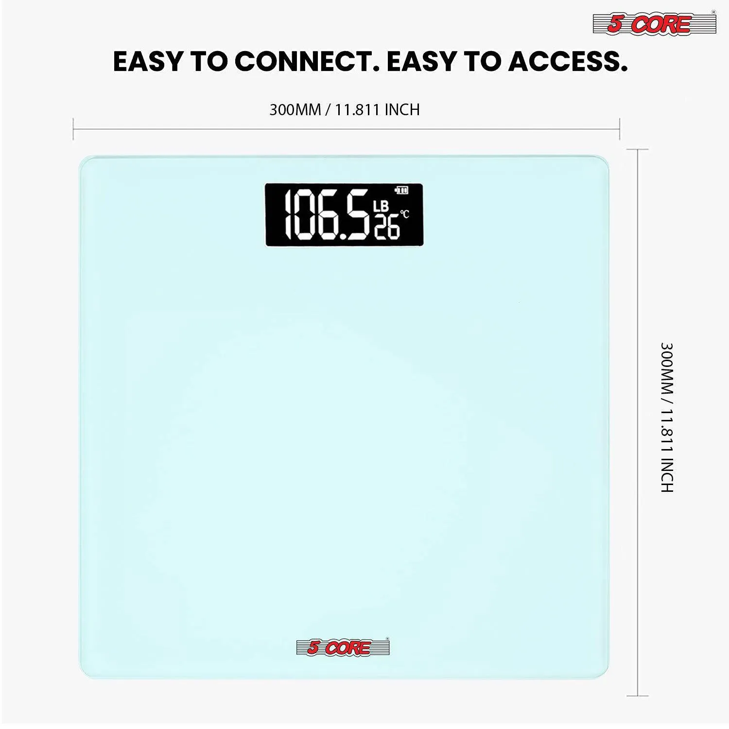 Digital Bathroom Scale - Precision Body Weight Weighing, Step-On Technology, 400 lbs. Capacity