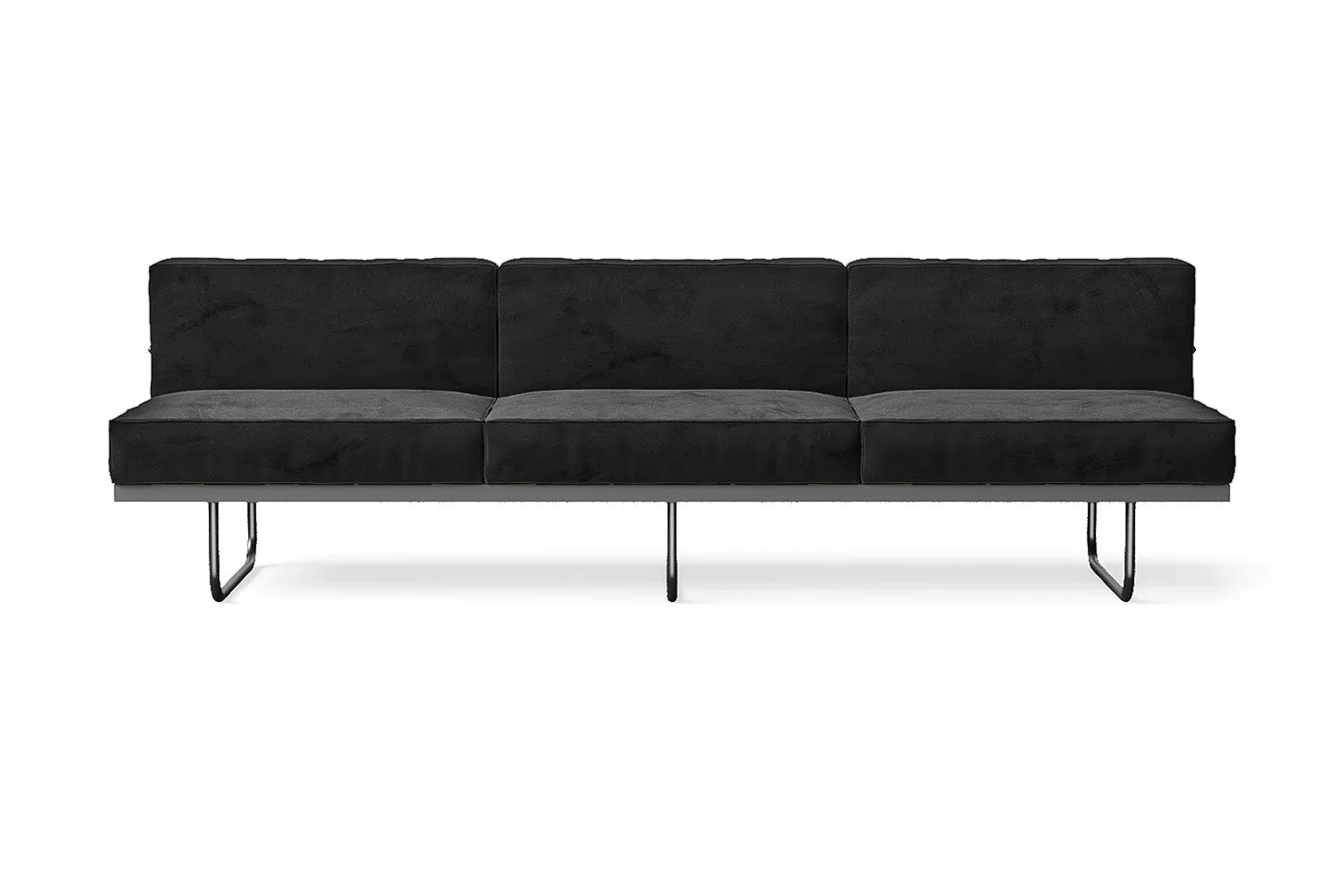 Emilia 3 Seater Sofa Black Velvet
