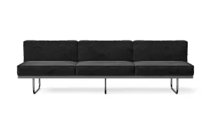 Emilia 3 Seater Sofa Black Velvet