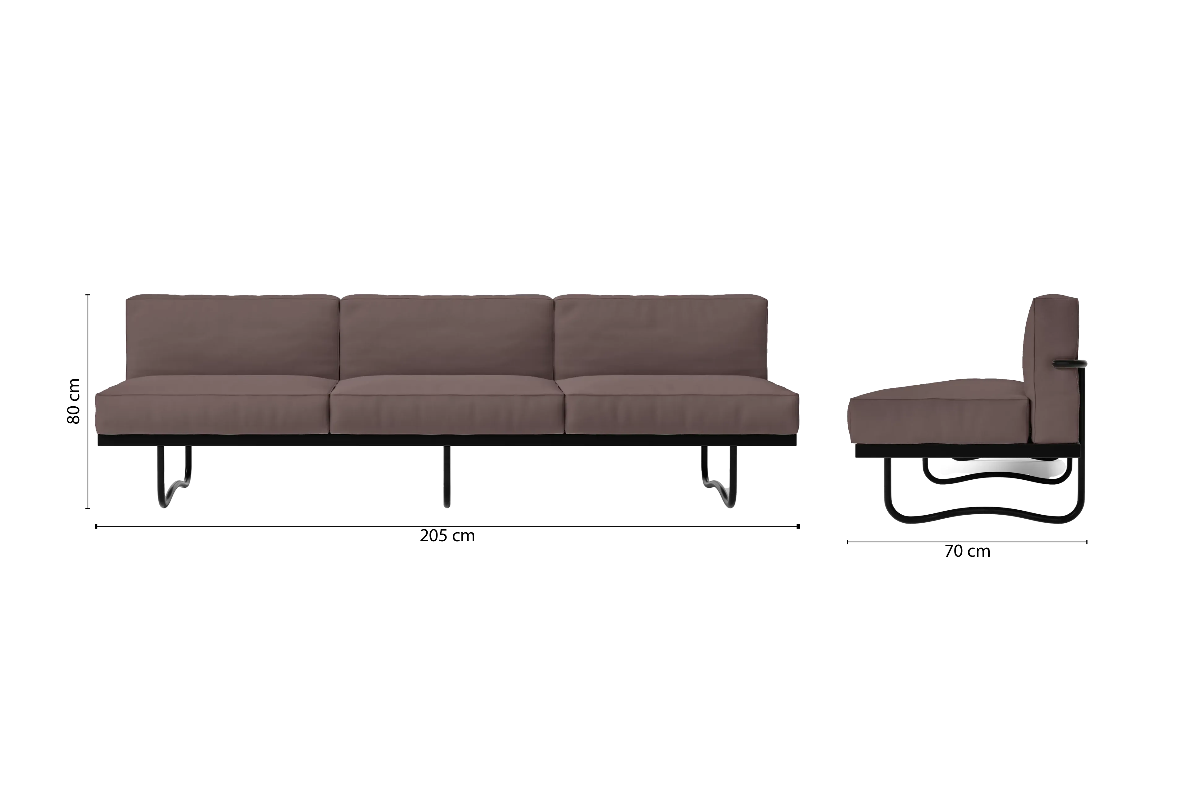 Emilia 3 Seater Sofa Rose Taupe Leather