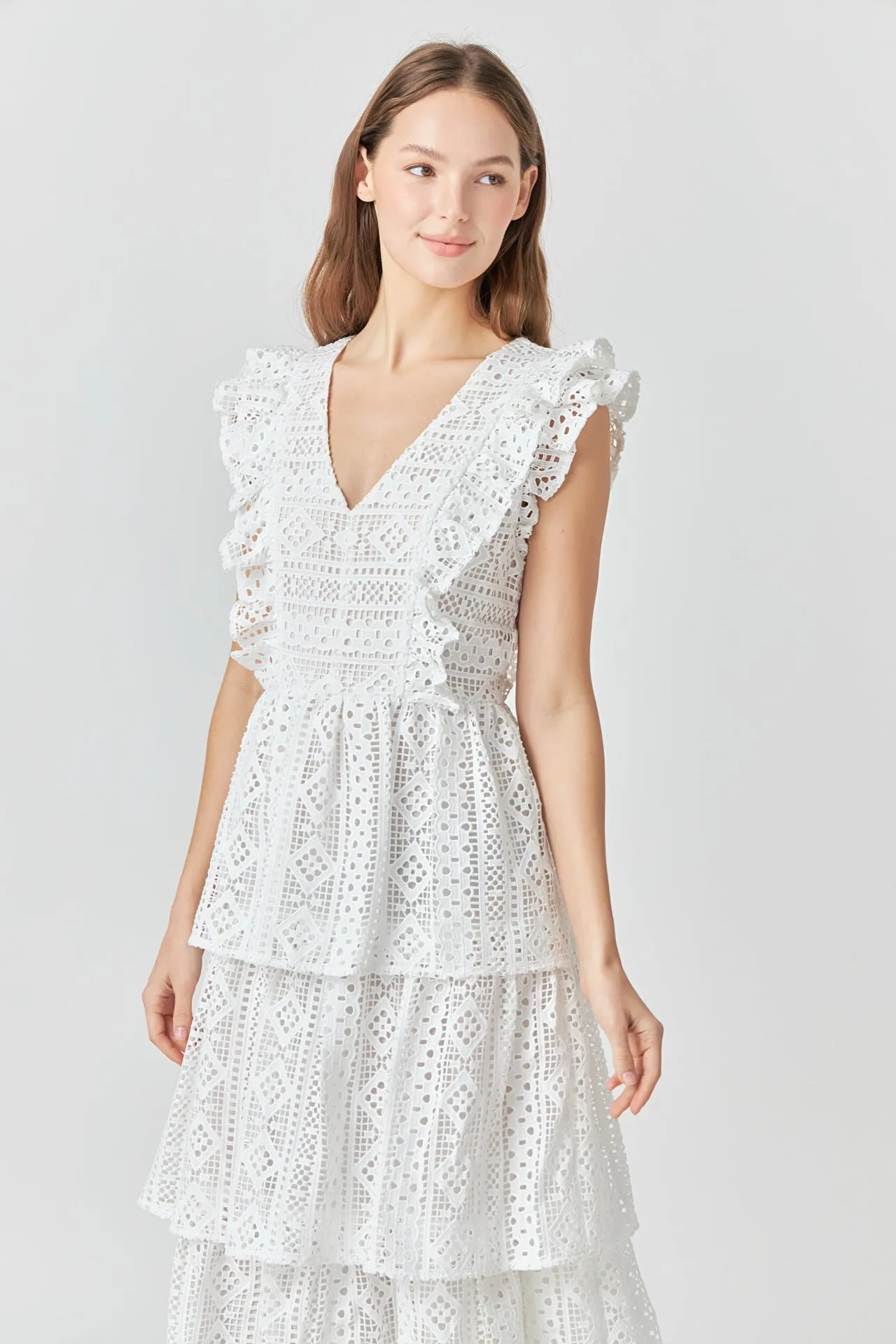 Endless Rose - Lace Tiered Midi Dress