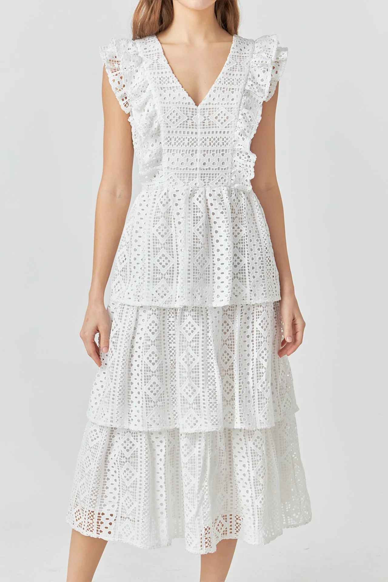 Endless Rose - Lace Tiered Midi Dress