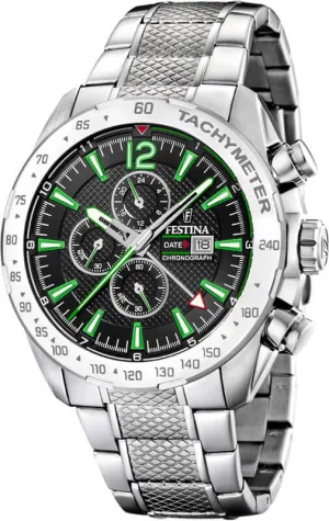Festina Chrono Sport Stainless Steel Chronograph Mens Watch I Model F20439/6 Quartz Movement