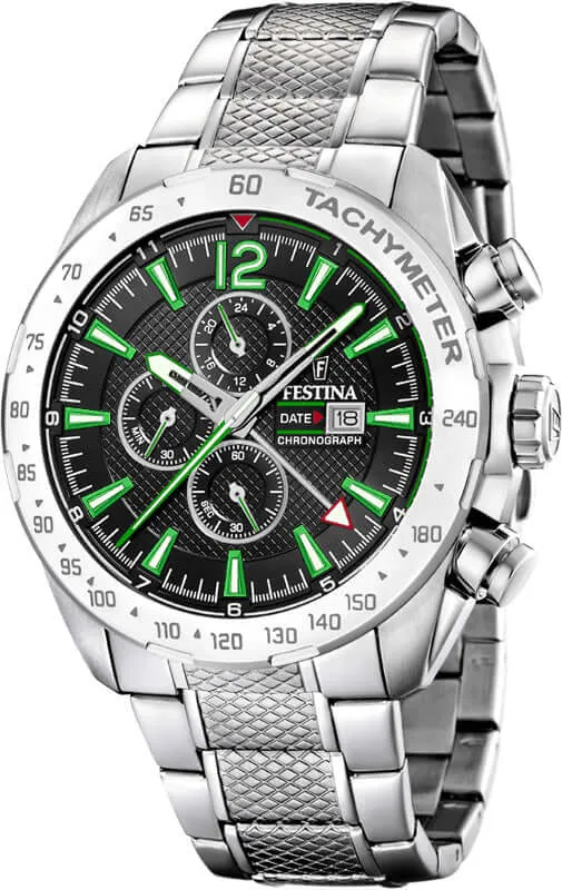Festina Chrono Sport Stainless Steel Chronograph Mens Watch I Model F20439/6 Quartz Movement