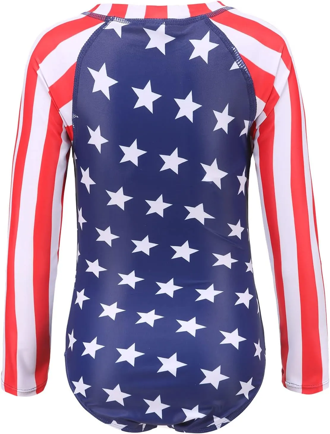 Girls Long Sleeve Rash Guard One Piece Swimsuit Kids UPF 50  Sun Protection Swimwear Rainbow Striped Bathing Suit 3-14 Years