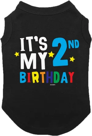 It's My 2nd Birthday - Second Dog Shirt (Black, 3X-Large)