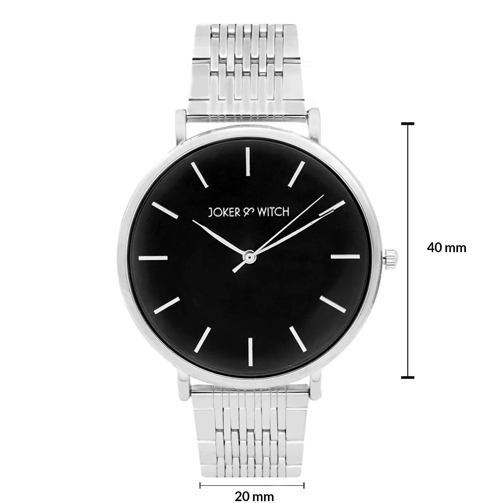 Joker & Witch Signature Black Dial Silver Watch for Women