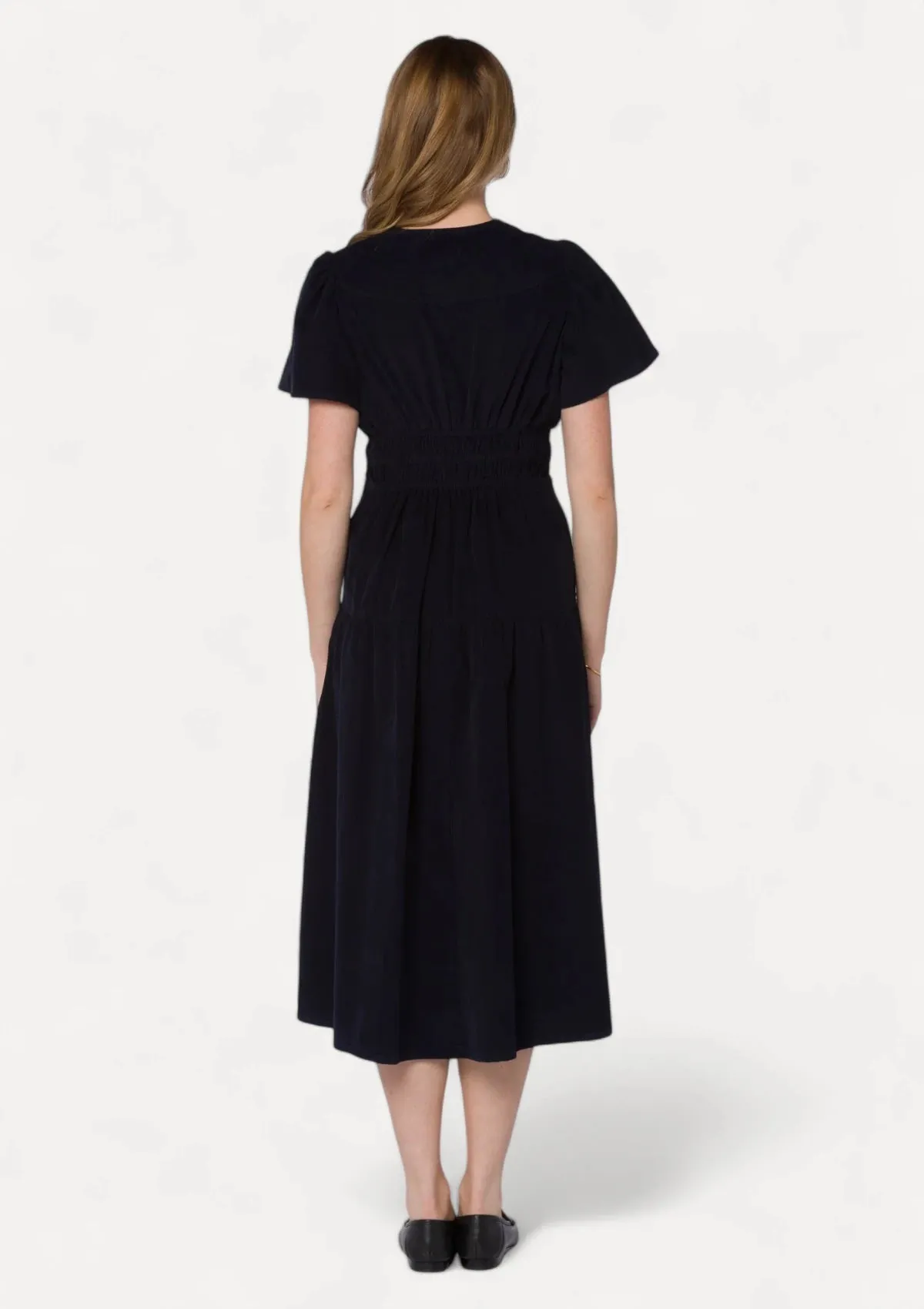 Julissa Short Flutter Sleeve - Dark Navy