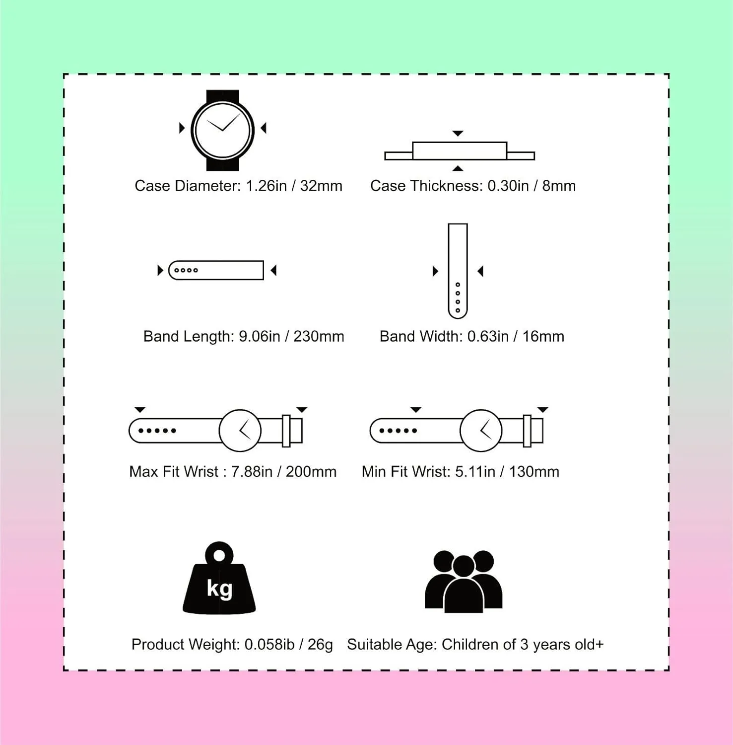 Kids Watch for Girls and Boys,for Children's Toddler Learning Time and Easy to Read Time, Analog Watch for Boys and Girls Ages3~11