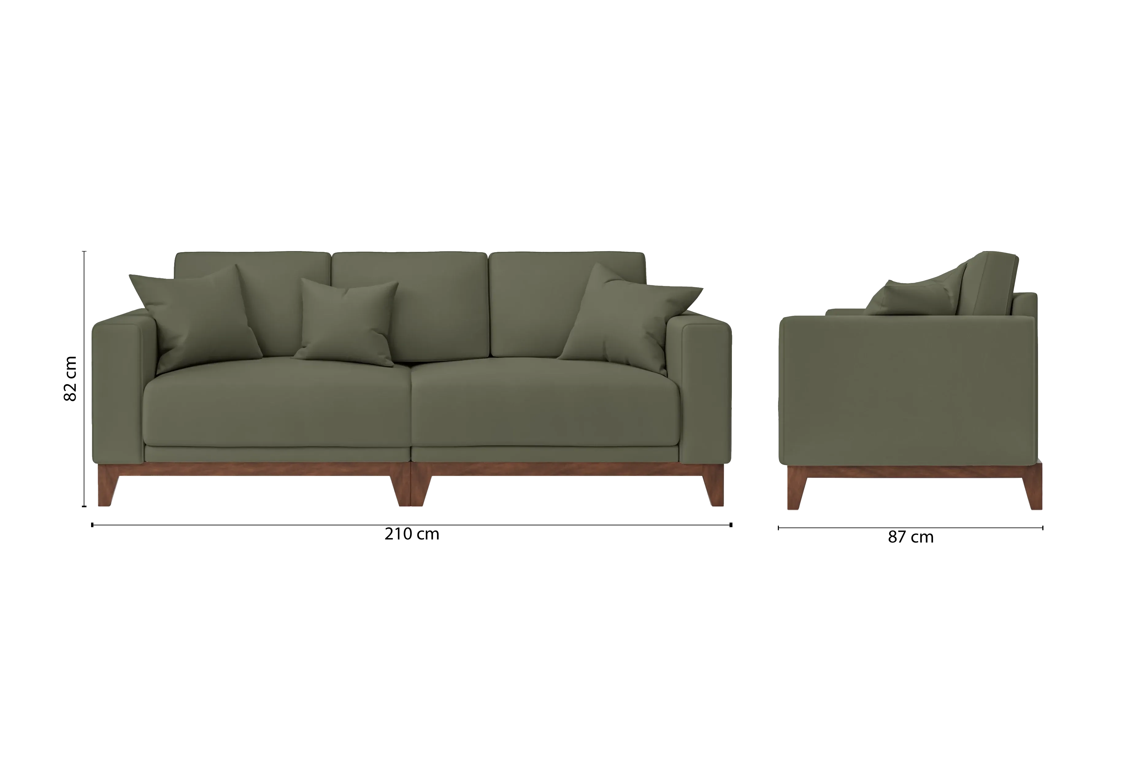 Lucca 3 Seater Sofa Sage Leather