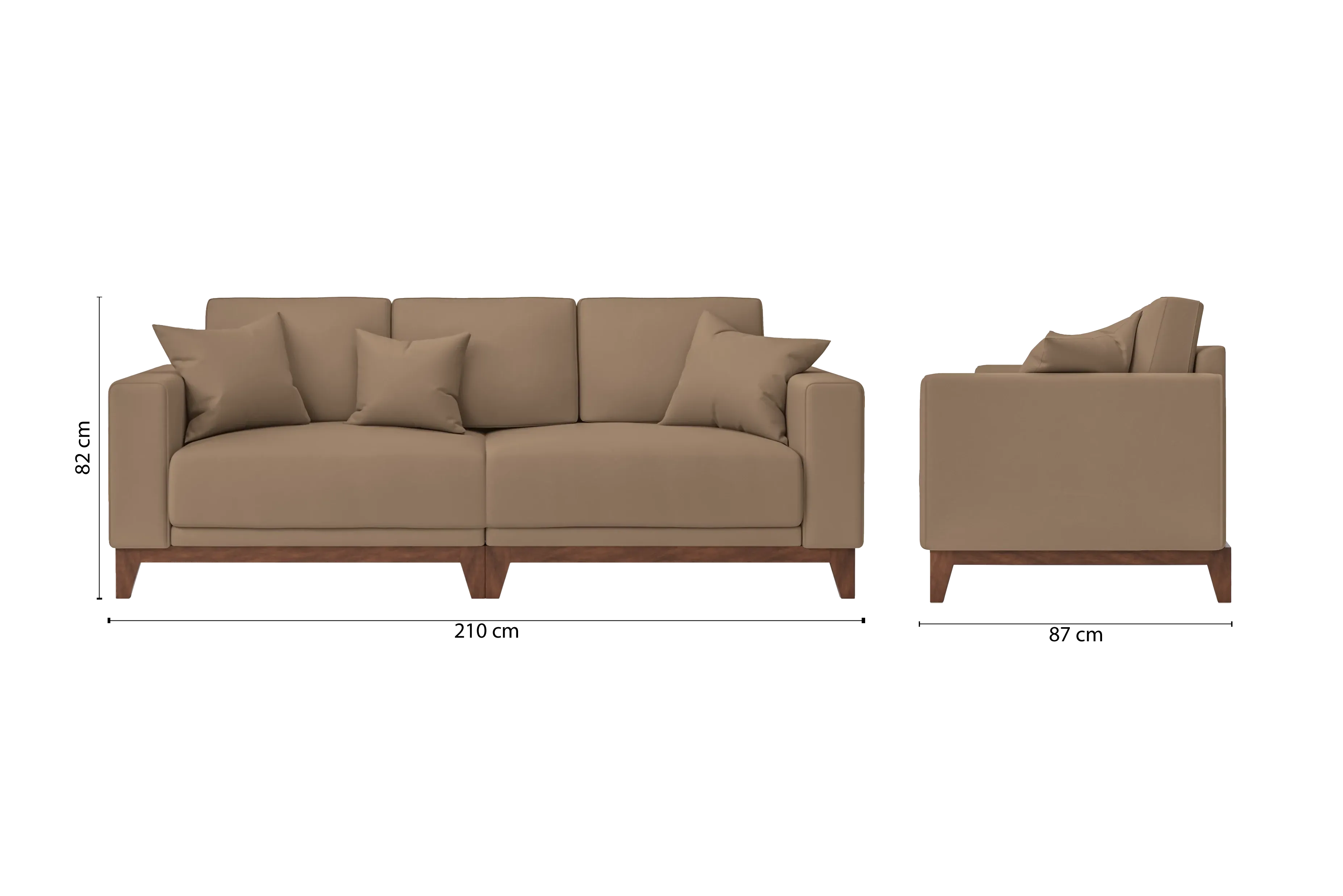 Lucca 3 Seater Sofa Stone Leather
