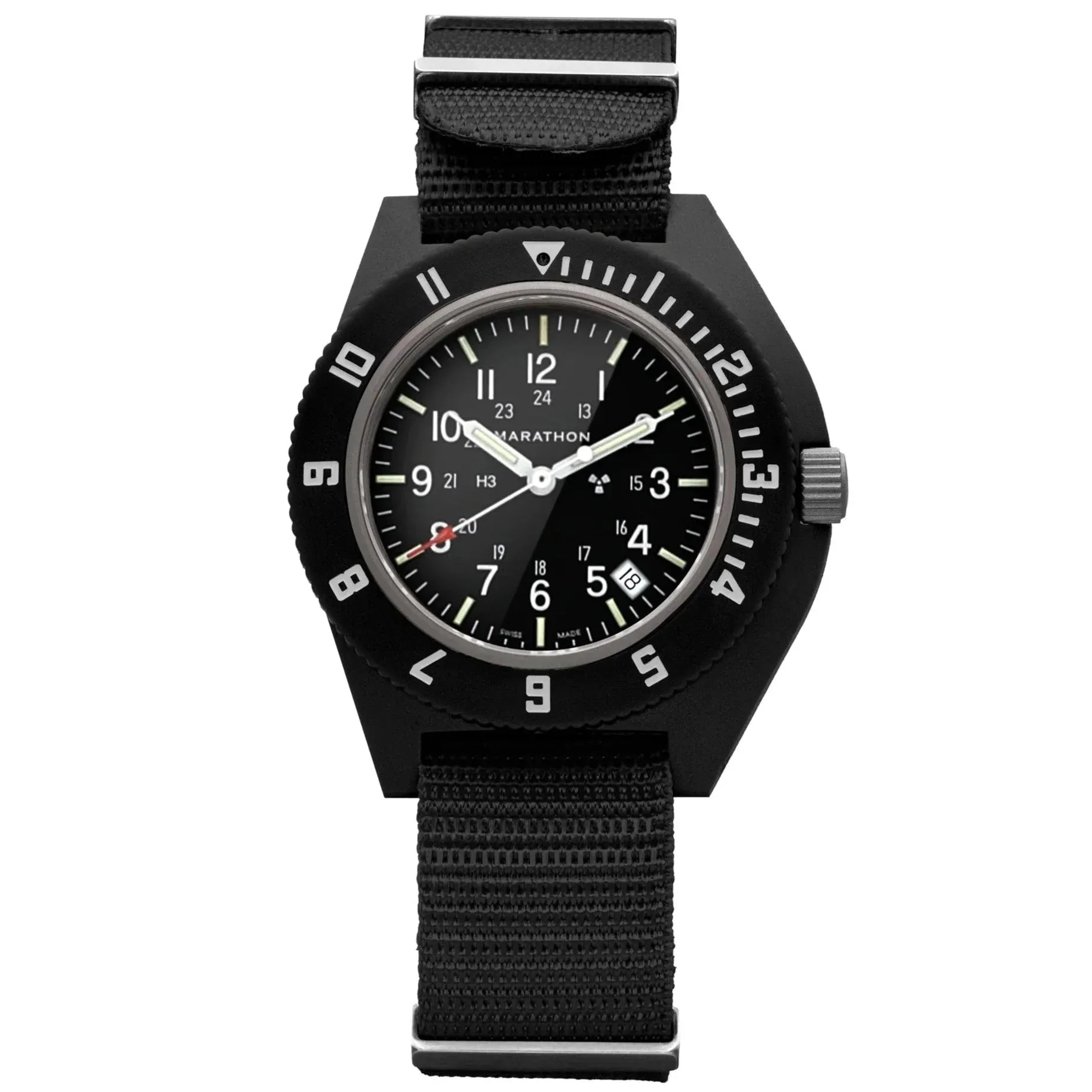 Marathon Navigator with Date (NAV-D) Black Dial No Government Defence Standard Nylon WW194013BK-0104