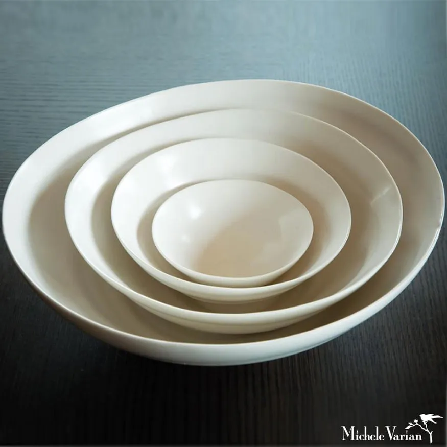 Matte Porcelain Serving Bowl White - Large