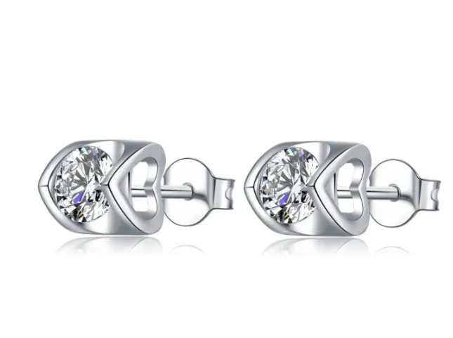 Moissanite Heart Necklace/Earrings