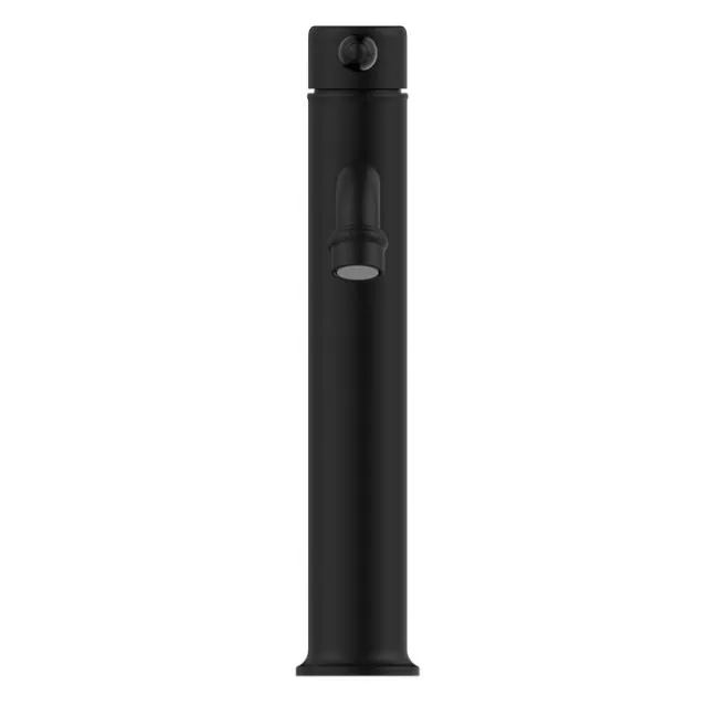 Nero York Straight Tall Basin Mixer With Metal Lever Matte Black