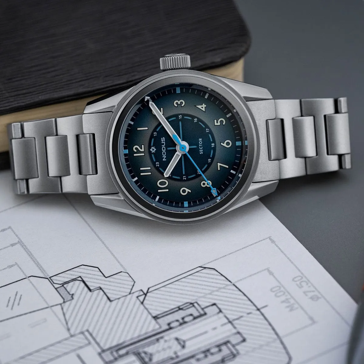 Nodus Sector Field Automatic Watch - Marina Blue - No Date