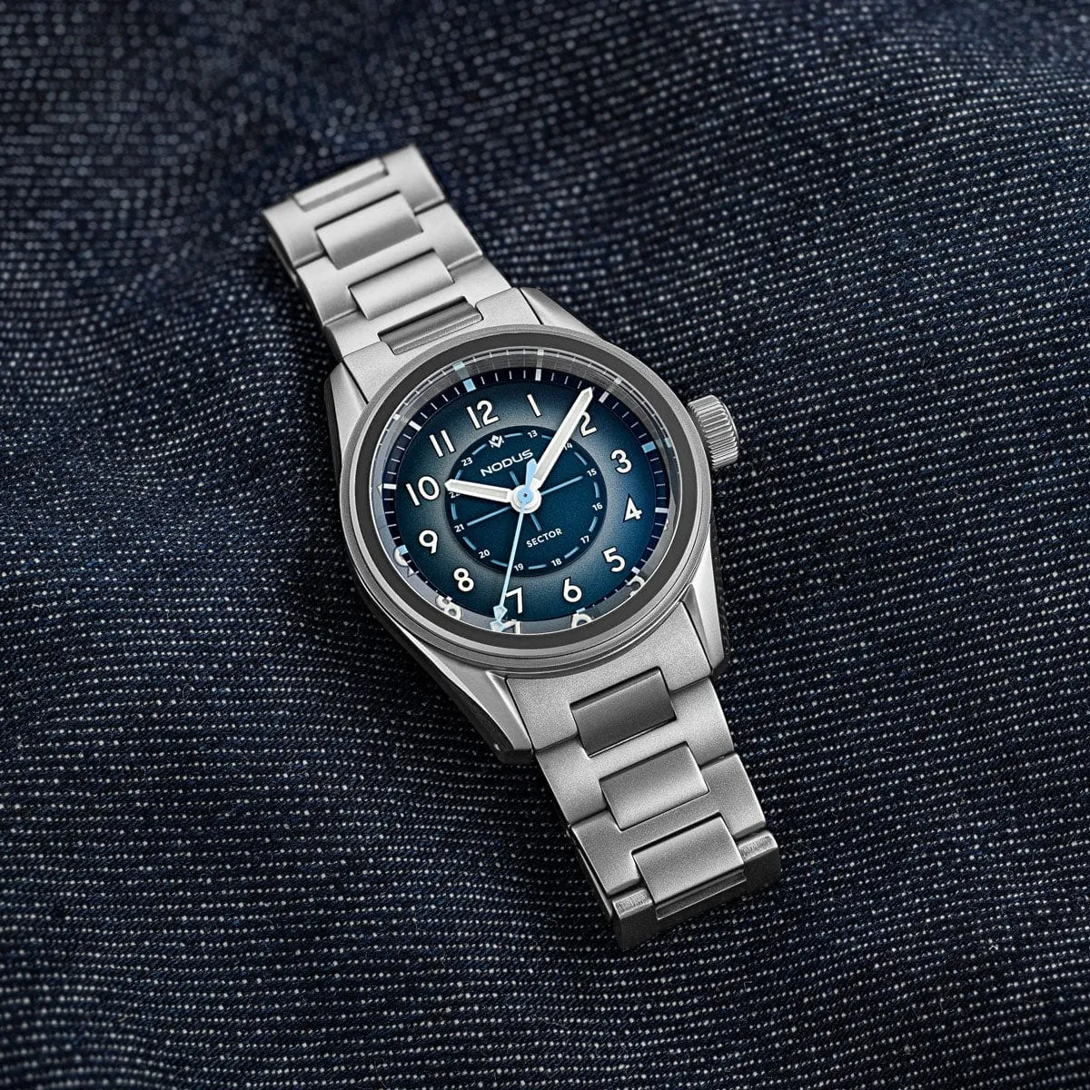 Nodus Sector Field Automatic Watch - Marina Blue - No Date