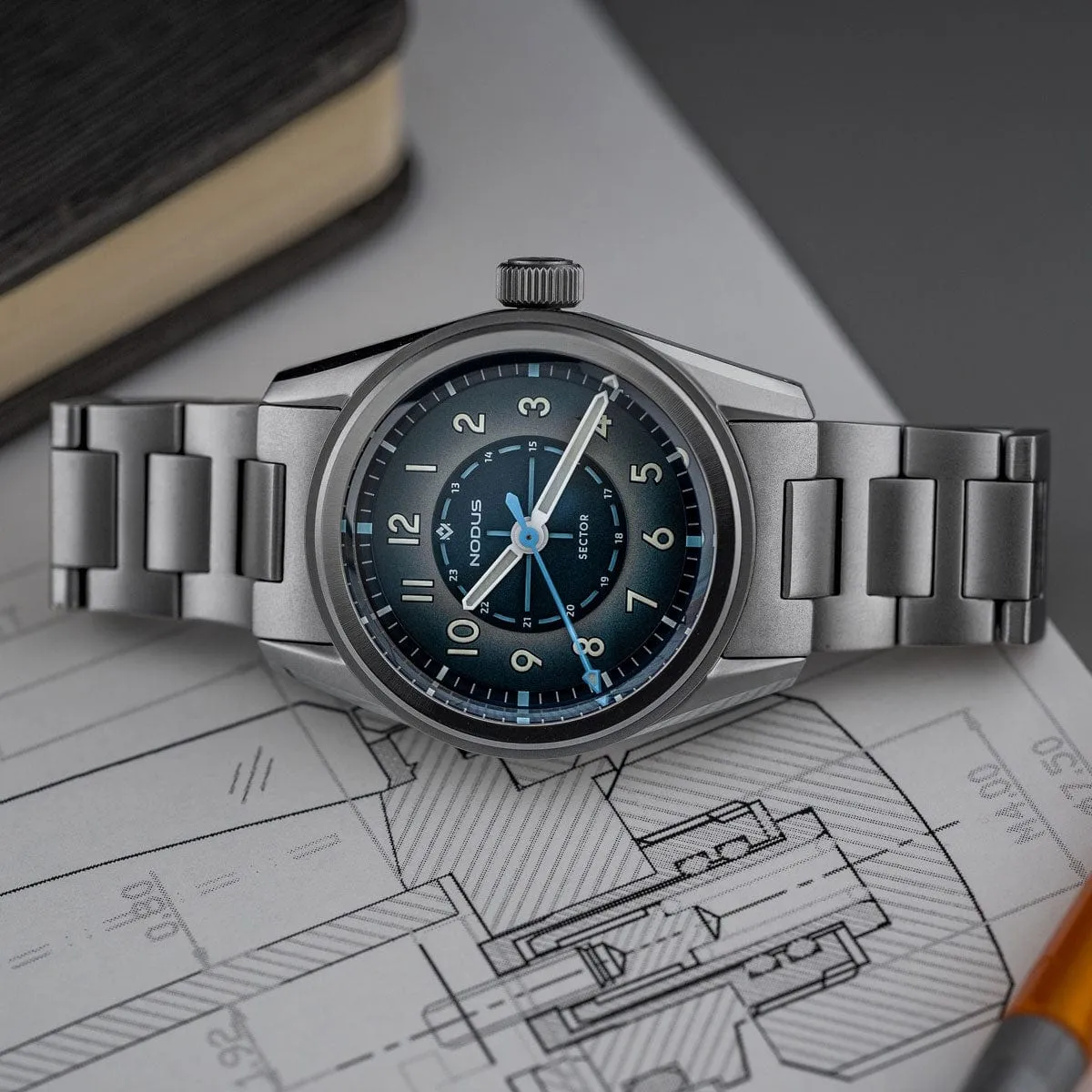 Nodus Sector Field Automatic Watch - Marina Blue - No Date