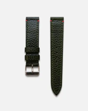 Pebbled Green with Red Detail