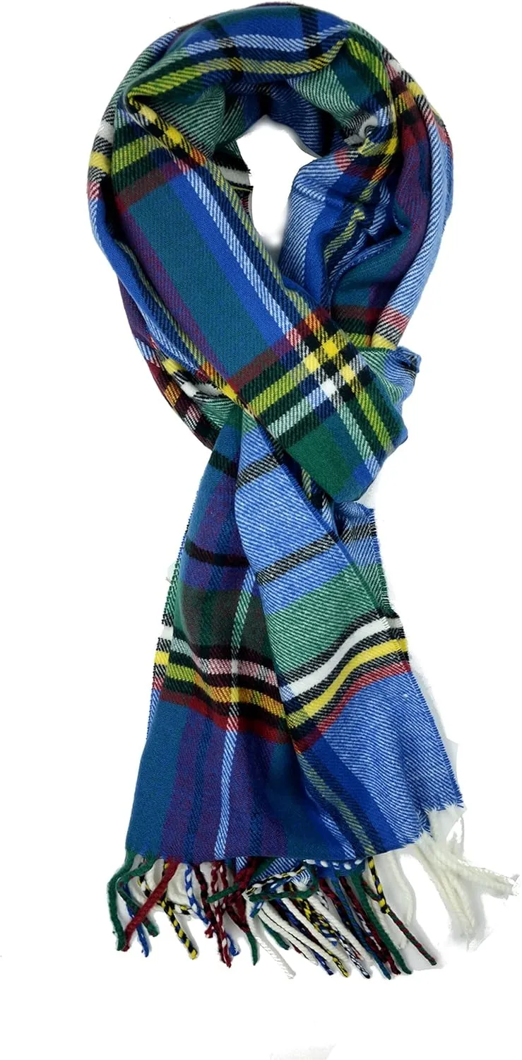 Plum Feathers Plaid Check and Solid Cashmere Feel Winter Scarf, Warm Scarfs, Cold Weather Accessories, Fringe Scarves