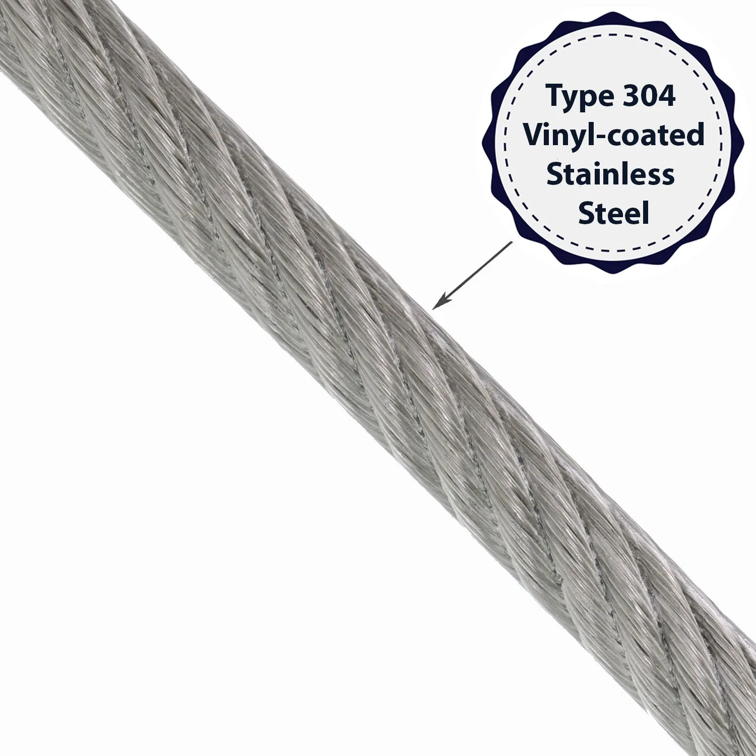 PRO Strand 7x19 Type 304 Vinyl Coated Stainless Steel Cable