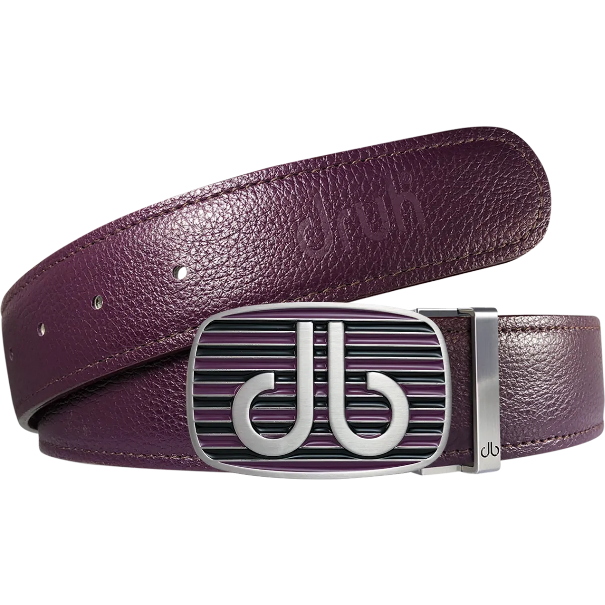Purple Full Grain Textured Leather Strap with Buckle