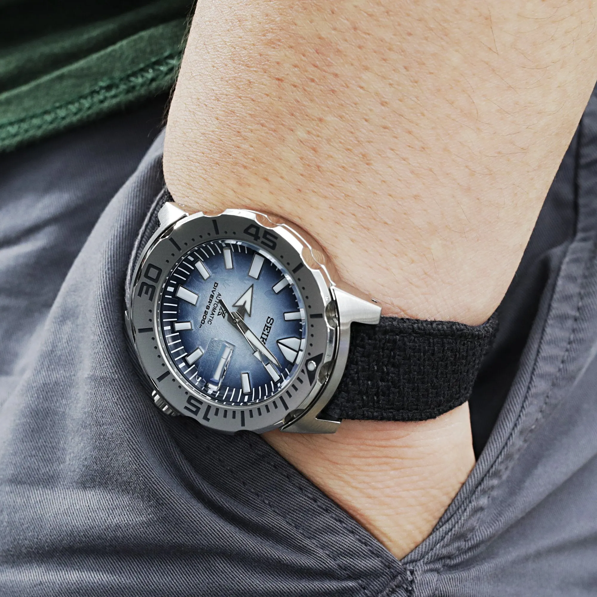 Q.R. Revive Pilot watch strap in Black