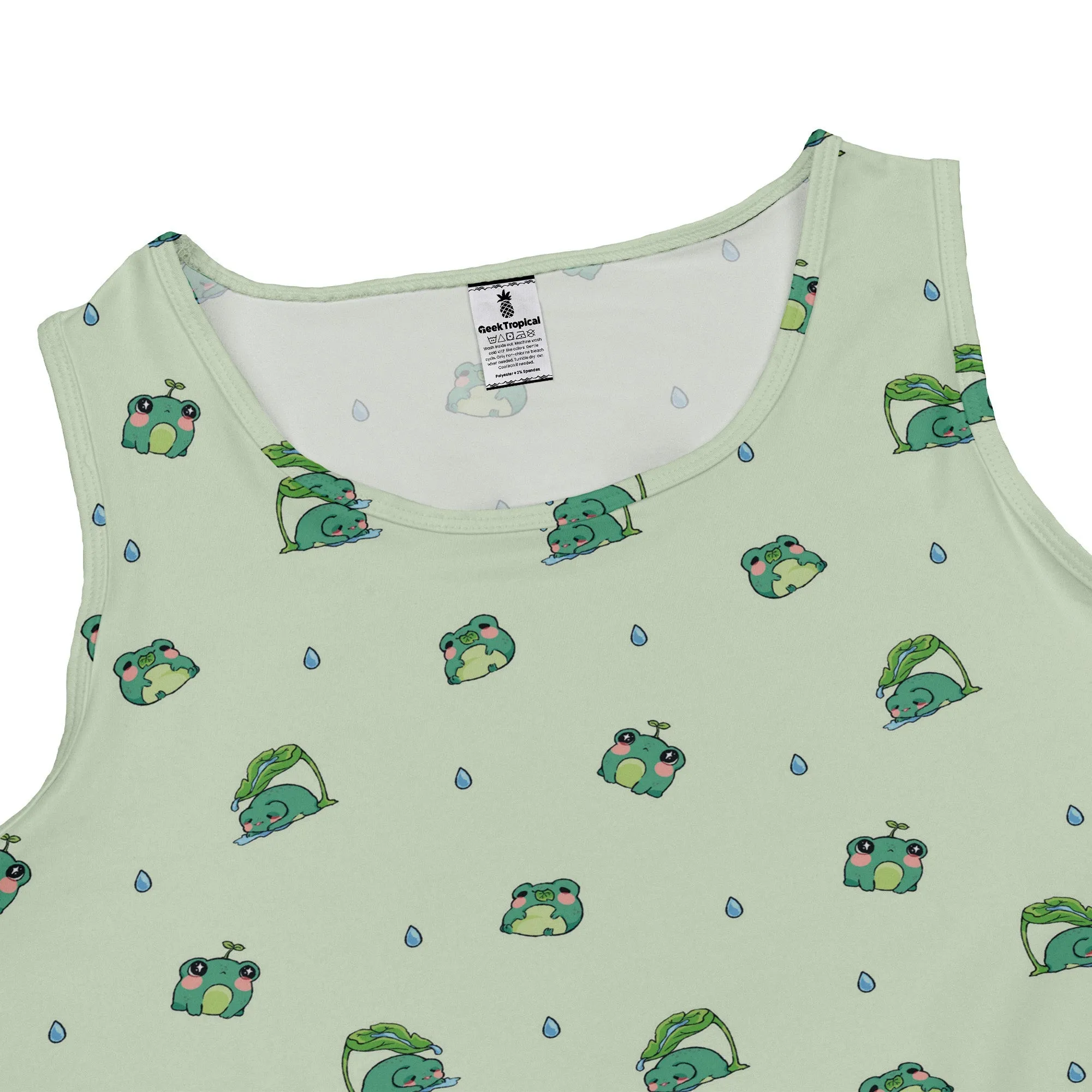 Raining Frogs Pastel Green Dress