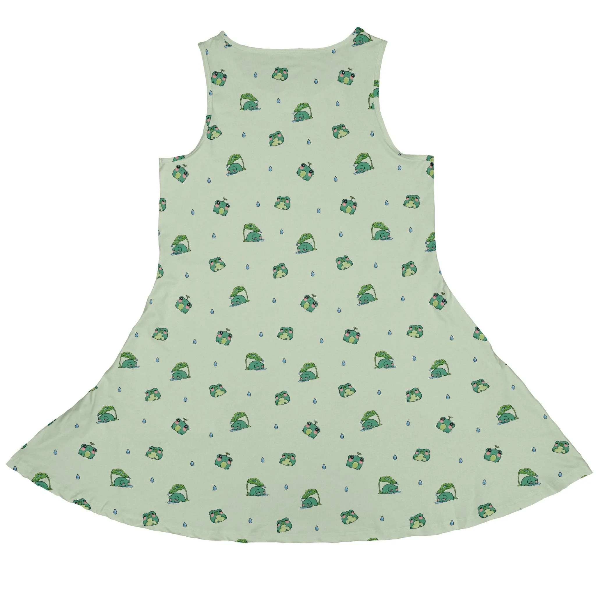 Raining Frogs Pastel Green Dress