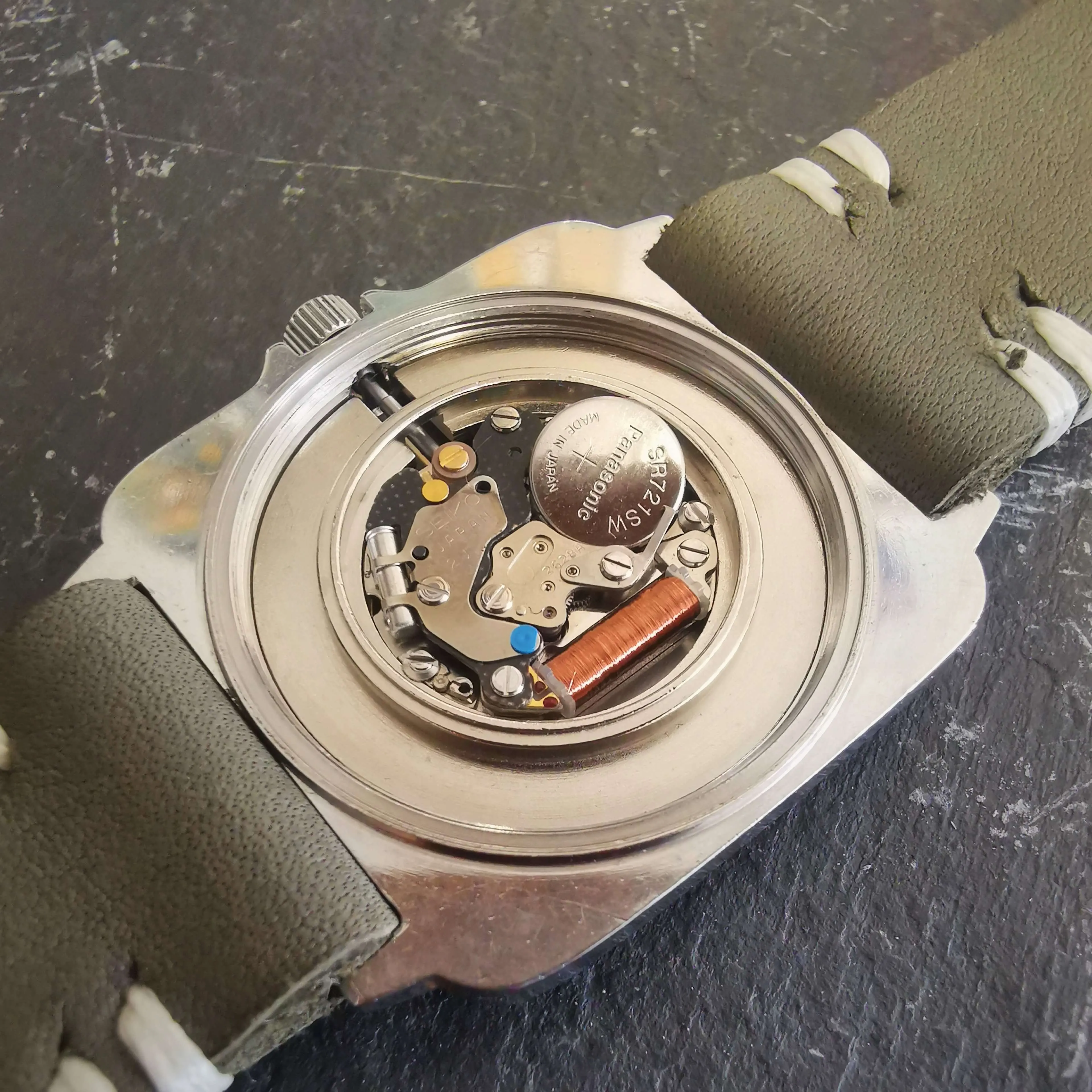 Rare Seiko SilverWave Mens Vintage Watch // Green Edition // Ref 2628-021L // Handcrafted Real Leather Strap