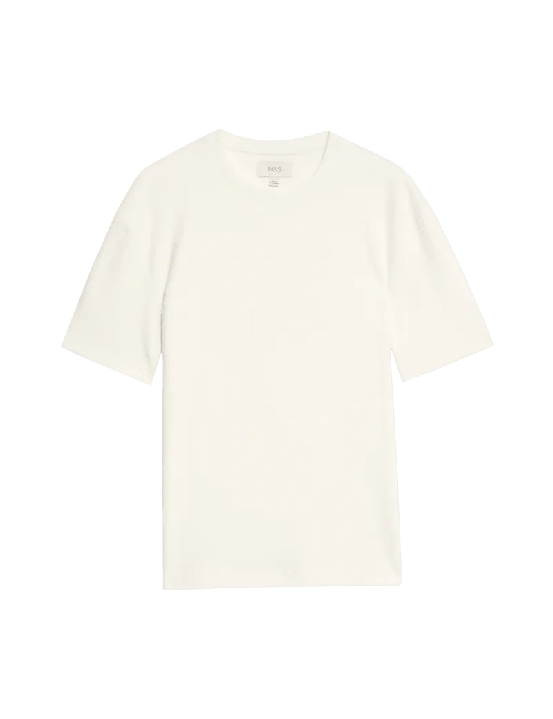 Relaxed Pure Cotton Waffle T-Shirt
