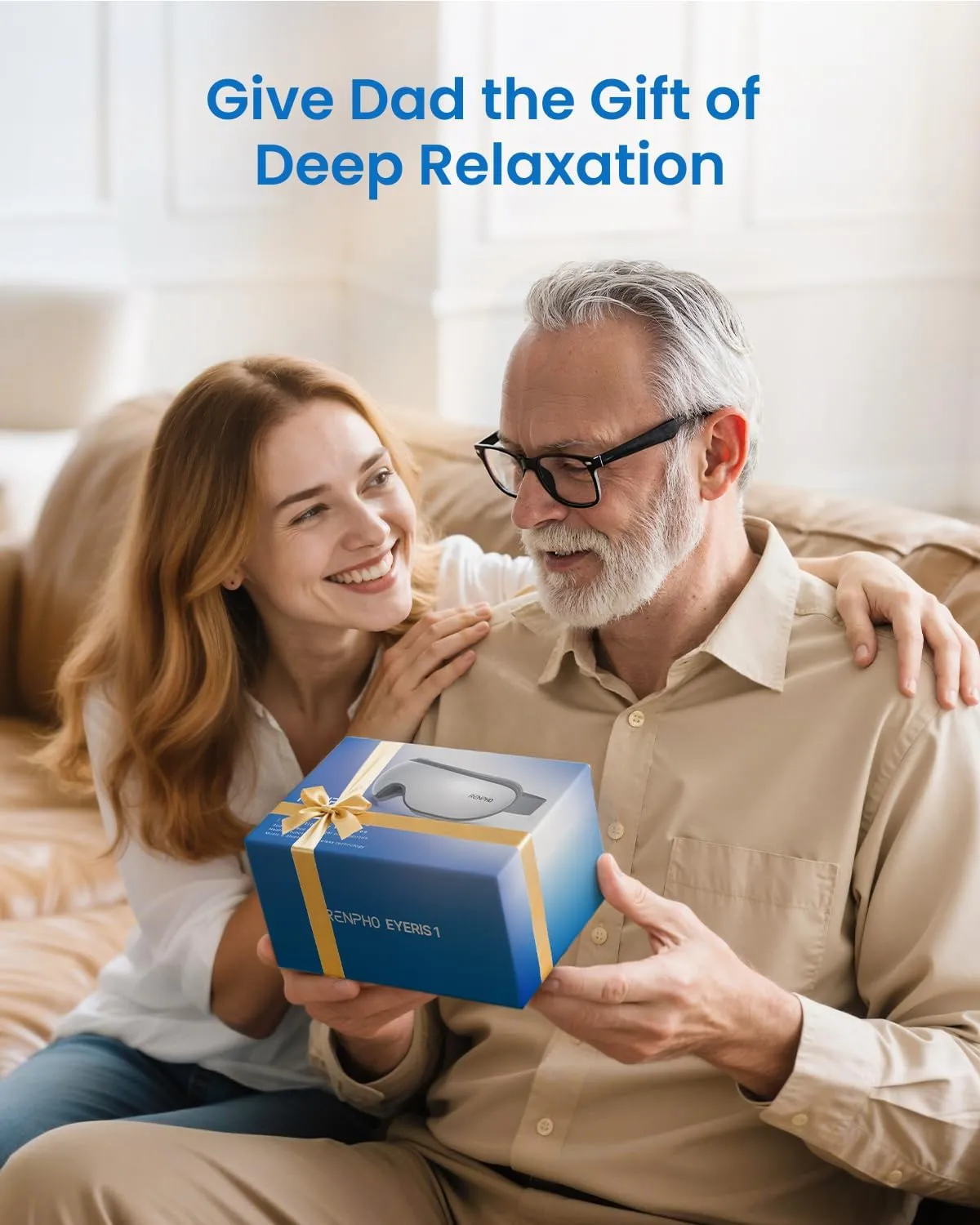 RENPHO Eyeris 1 Eye Massager with Heat, Fathers Day Birthday Gifts for Mom Dad Women Men Her Him, FSA HSA Eligible Sleep Mask, Smart Eye Mask for Relax, Reduce Strain