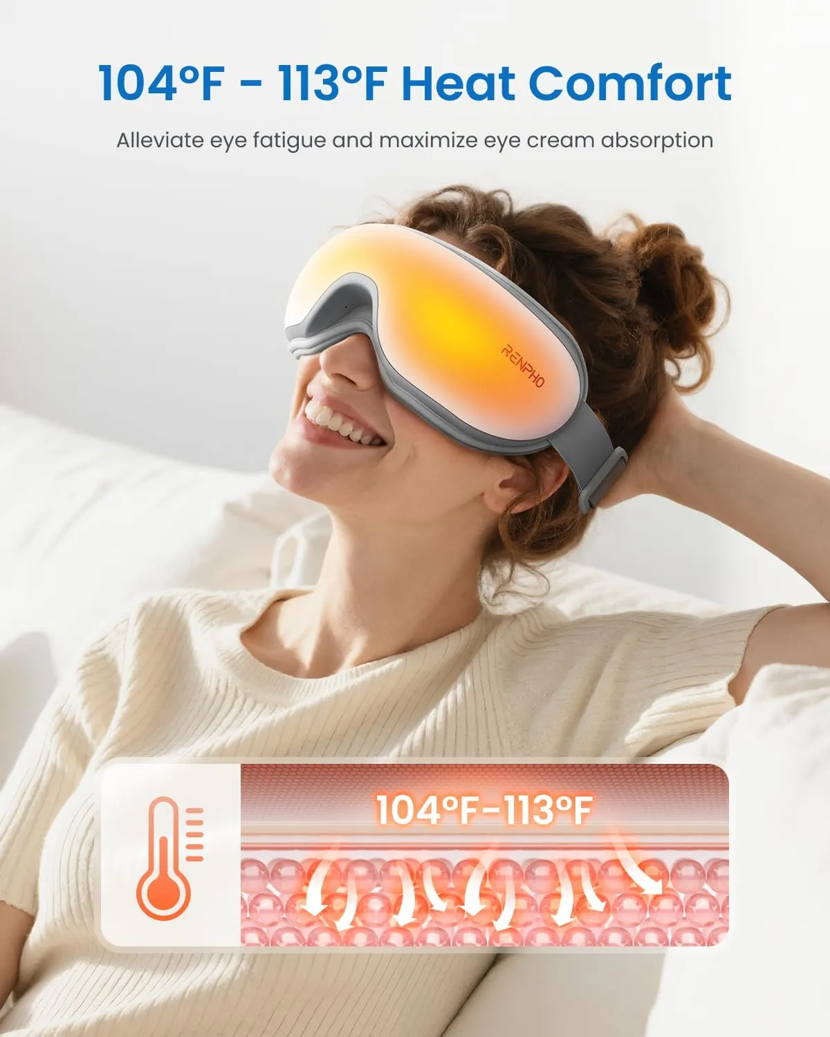 RENPHO Eyeris 1 Eye Massager with Heat, Fathers Day Birthday Gifts for Mom Dad Women Men Her Him, FSA HSA Eligible Sleep Mask, Smart Eye Mask for Relax, Reduce Strain